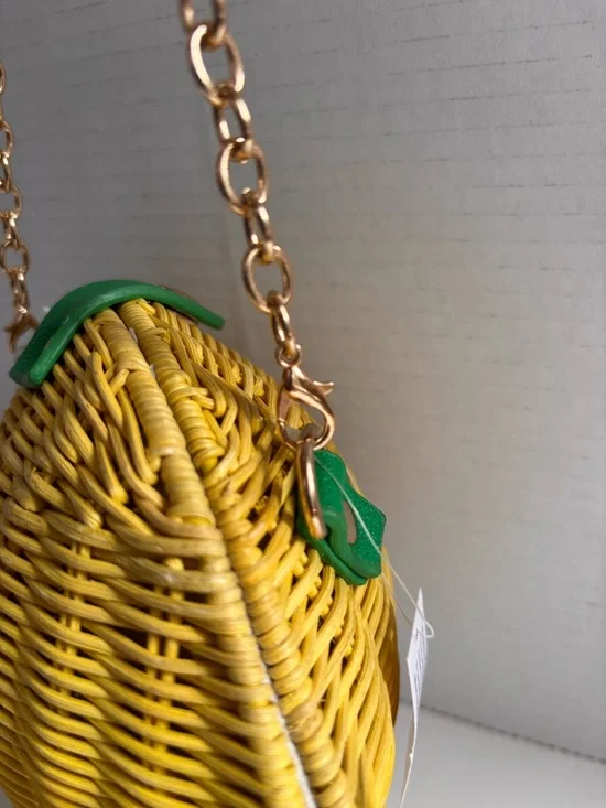 NWT Haute Hippie Style Lemon Fruit Wicker Crossbody Bag Purse - Picture 5 of 8